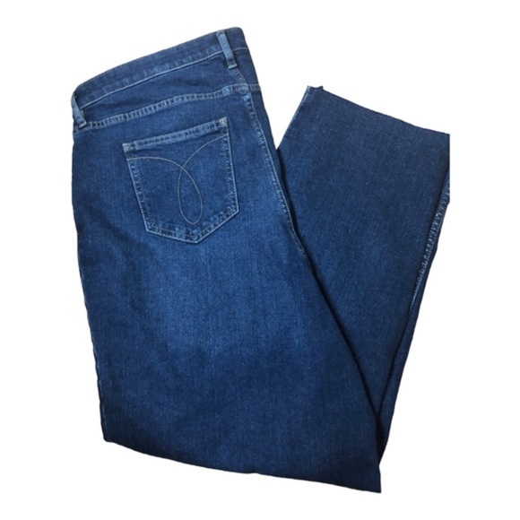 Calvin Klein jeans hi rise straight fit distressed frayed hem jeans size 16W new - Picture 14 of 16